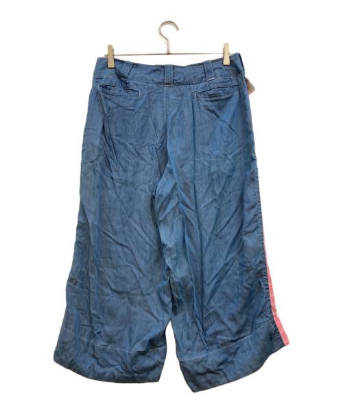 tricot COMME des GARCONS（トリココムデギャルソン）tricot COMME des GARCONS (トリココムデギャルソン) panel-design cropped pants インディゴ×ピンク サイズ:Ｍの古着・服飾アイテム