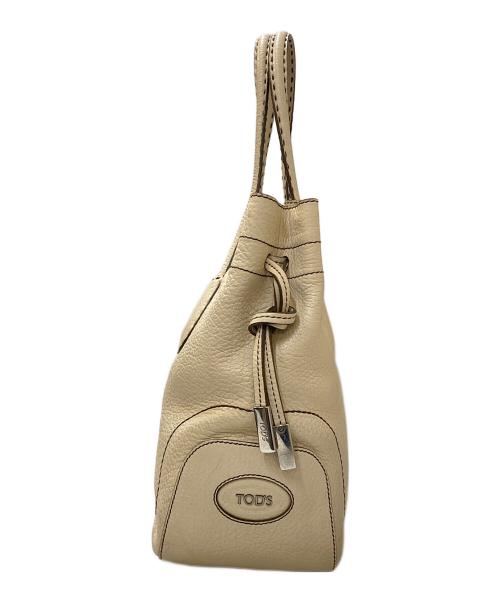 TOD'S（トッズ）TOD'S (トッズ) D ステッチデザイン レザートートバッグ アイボリーの古着・服飾アイテム