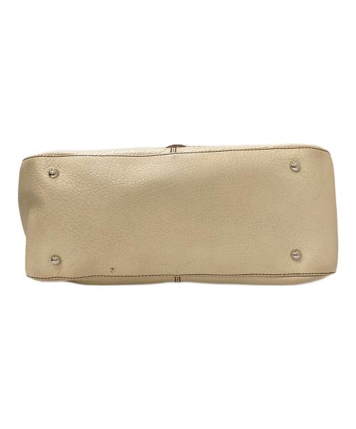 TOD'S（トッズ）TOD'S (トッズ) D ステッチデザイン レザートートバッグ アイボリーの古着・服飾アイテム
