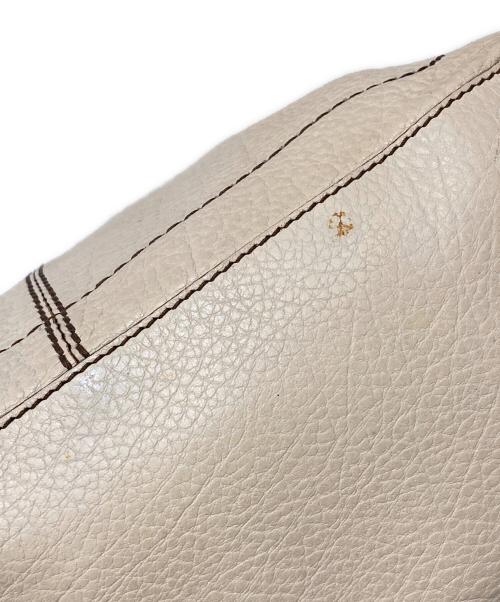 TOD'S（トッズ）TOD'S (トッズ) D ステッチデザイン レザートートバッグ アイボリーの古着・服飾アイテム