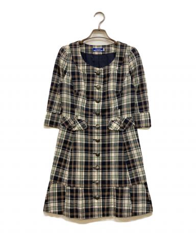 【美品✨】バーバリーブルーレーベル　ティアード　フレアワンピース　ロゴ刺繍　36 中古・古着通販】BURBERRY BLUE LABEL (バーバリー ブルー レーベル