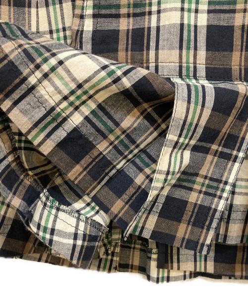 BURBERRY BLUE LABEL（バーバリー ブルー レーベル）BURBERRY BLUE LABEL (バーバリー ブルー レーベル) 刺繍ホースチェック柄七分袖ワンピース ネイビー×ベージュ サイズ:38の古着・服飾アイテム