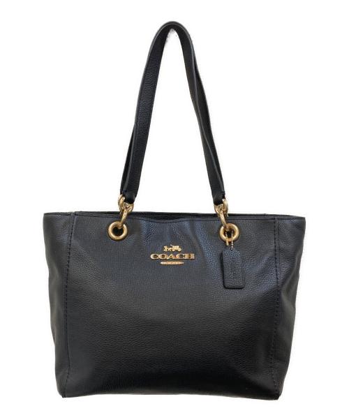 COACH（コーチ）COACH (コーチ) レザートートバッグ ブラックの古着・服飾アイテム