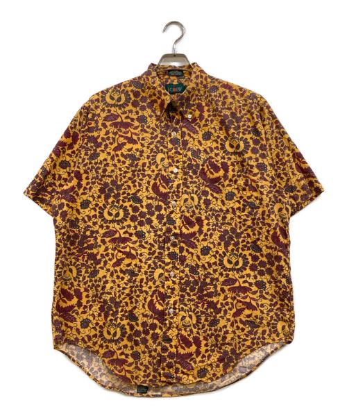 J.CREW（ジェイクルー）J.CREW (ジェイクルー) 90's フラワーペイズリー 総柄シャツ オレンジ サイズ:Ｌの古着・服飾アイテム