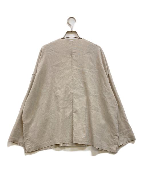 BEARDSLEY（ビアズリー）BEARDSLEY (ビアズリー) リネンテーラードジャケット ベージュ サイズ:Fの古着・服飾アイテム