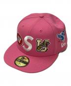 SUPREME×New Eraシュプリーム×ニューエラ）の古着「Mascots S Logo 59FIFTY Cap」｜ピンク