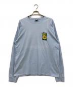 stussyステューシー）の古着「FLOWER PIGMENT DYED LS TEE」｜ブルー