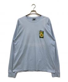 stussy（ステューシー）の古着「FLOWER PIGMENT DYED LS TEE」｜ブルー