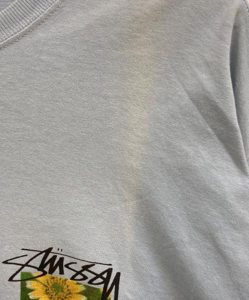 stussy（ステューシー）stussy (ステューシー) FLOWER PIGMENT DYED LS TEE ブルー サイズ:Lの古着・服飾アイテム