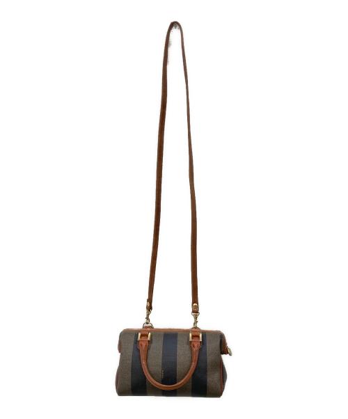 FENDI（フェンディ）FENDI (フェンディ) ペカン柄ミニボストンバッグ ブラック×ブラウンの古着・服飾アイテム