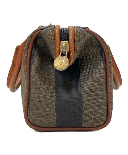 FENDI（フェンディ）FENDI (フェンディ) ペカン柄ミニボストンバッグ ブラック×ブラウンの古着・服飾アイテム