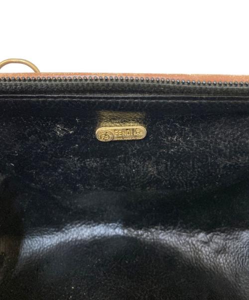 FENDI（フェンディ）FENDI (フェンディ) ペカン柄ミニボストンバッグ ブラック×ブラウンの古着・服飾アイテム