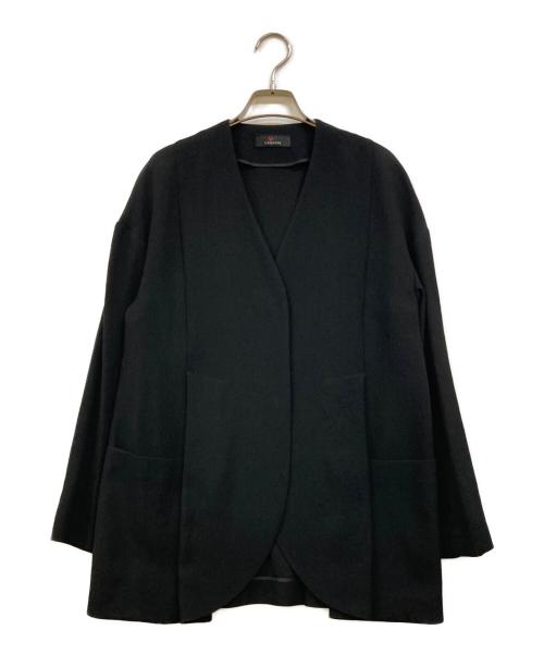 L'EQUIPE（レキップ）L'EQUIPE (レキップ) トリアセテートノーカラージャケット ブラック サイズ:38の古着・服飾アイテム
