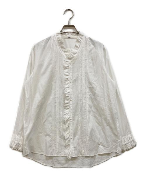 45rpm（45アールピーエム）45rpm (45アールピーエム) フリルシャツブラウス ホワイト サイズ:2の古着・服飾アイテム