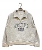 HER LIP TOハーリップトゥ）の古着「Embroidery Polo Sweatshirt」｜グレー