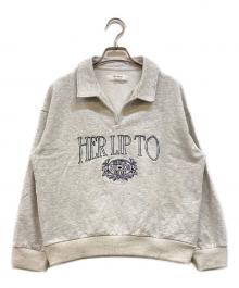 HER LIP TO（ハーリップトゥ）の古着「Embroidery Polo Sweatshirt」｜グレー