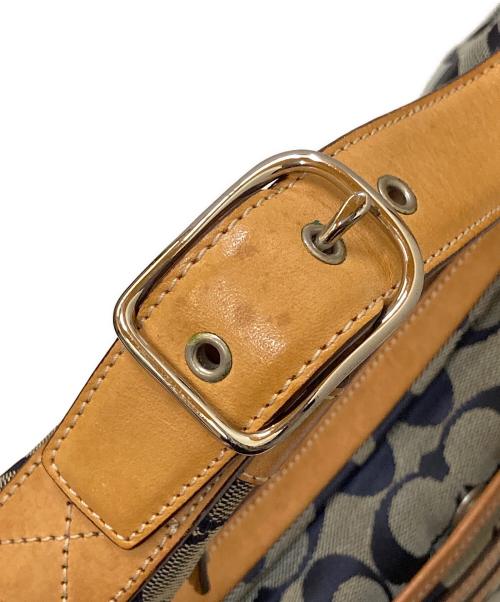 COACH（コーチ）COACH (コーチ) シグネチャー キャンバス ホーボー ワンショルダーバッグ ネイビーの古着・服飾アイテム