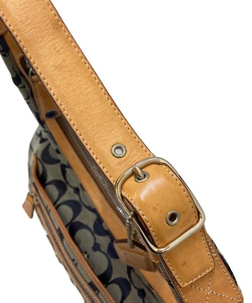 COACH（コーチ）COACH (コーチ) シグネチャー キャンバス ホーボー ワンショルダーバッグ ネイビーの古着・服飾アイテム