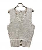 NKNITンニット）の古着「cord yarn V-neck KNIT vest」｜ホワイト