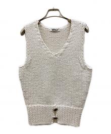 NKNIT（ンニット）の古着「cord yarn V-neck KNIT vest」｜ホワイト