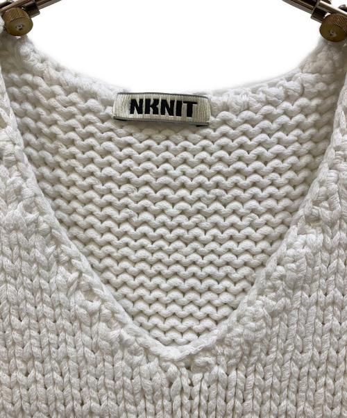NKNIT（ンニット）NKNIT (ンニット) cord yarn V-neck KNIT vest ホワイト サイズ:2の古着・服飾アイテム