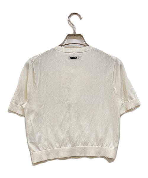NKNIT（ンニット）NKNIT (ンニット) silk cotton crew neck KNIT T-shirt ホワイト サイズ:1の古着・服飾アイテム