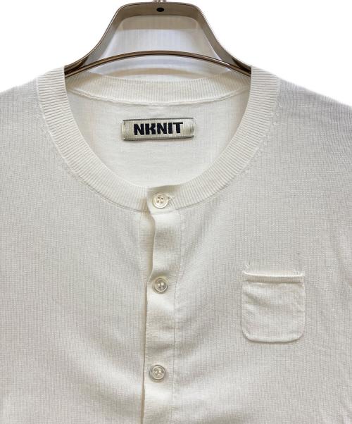 NKNIT（ンニット）NKNIT (ンニット) silk cotton crew neck KNIT T-shirt ホワイト サイズ:1の古着・服飾アイテム