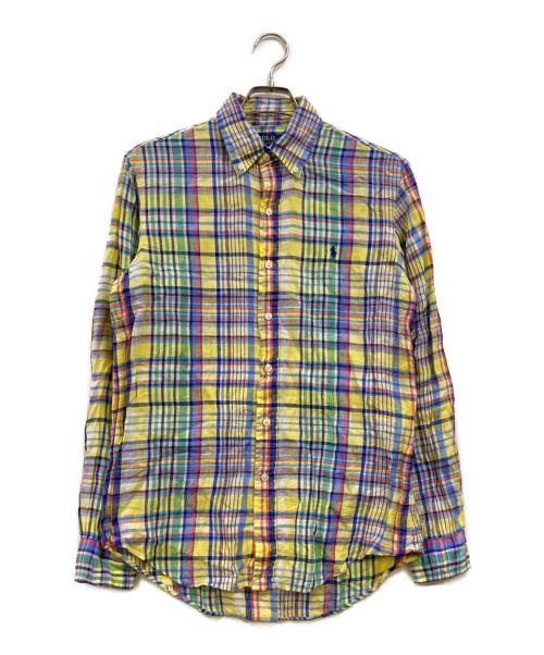 POLO RALPH LAUREN（ポロ・ラルフローレン）POLO RALPH LAUREN (ポロ・ラルフローレン) リネンチェックシャツ イエロー サイズ:Sの古着・服飾アイテム