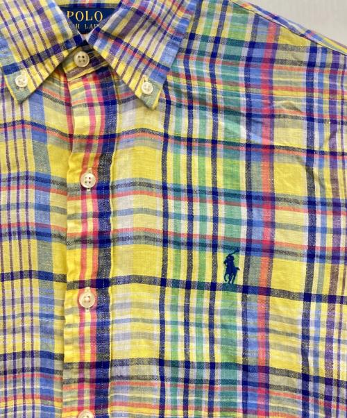 POLO RALPH LAUREN（ポロ・ラルフローレン）POLO RALPH LAUREN (ポロ・ラルフローレン) リネンチェックシャツ イエロー サイズ:Sの古着・服飾アイテム