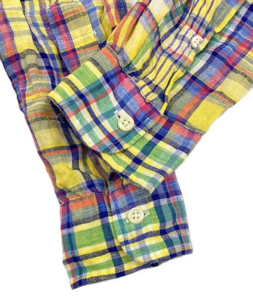 POLO RALPH LAUREN（ポロ・ラルフローレン）POLO RALPH LAUREN (ポロ・ラルフローレン) リネンチェックシャツ イエロー サイズ:Sの古着・服飾アイテム