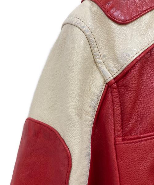 DIESEL（ディーゼル）DIESEL (ディーゼル) L-ADAM シングル ラムレザージャケット レッド サイズ:54の古着・服飾アイテム