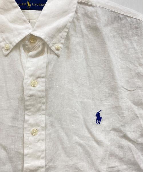 RALPH LAUREN（ラルフローレン）RALPH LAUREN (ラルフローレン) 半袖リネンシャツ ホワイト サイズ:Ｌの古着・服飾アイテム