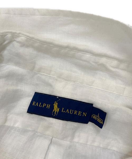 RALPH LAUREN（ラルフローレン）RALPH LAUREN (ラルフローレン) 半袖リネンシャツ ホワイト サイズ:Ｌの古着・服飾アイテム