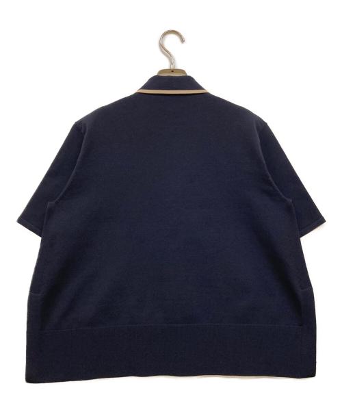 UNITED ARROWS（ユナイテッドアローズ）UNITED ARROWS (ユナイテッドアローズ) ミニマルフリルニットポロシャツ ネイビー サイズ:-の古着・服飾アイテム