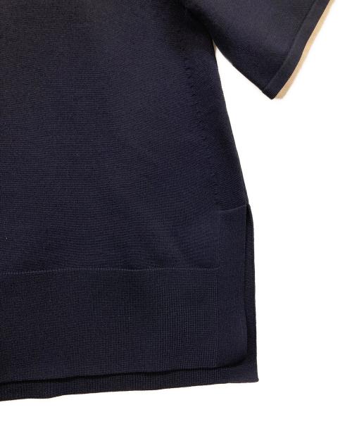 UNITED ARROWS（ユナイテッドアローズ）UNITED ARROWS (ユナイテッドアローズ) ミニマルフリルニットポロシャツ ネイビー サイズ:-の古着・服飾アイテム