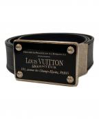 LOUIS VUITTONルイ ヴィトン）の古着「サンチュール アンヴァントゥール レザーベルト」｜ブラック