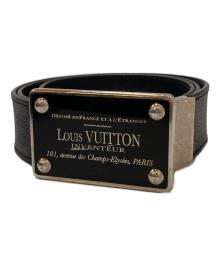 LOUIS VUITTON（ルイ ヴィトン）の古着「サンチュール アンヴァントゥール レザーベルト」｜ブラック