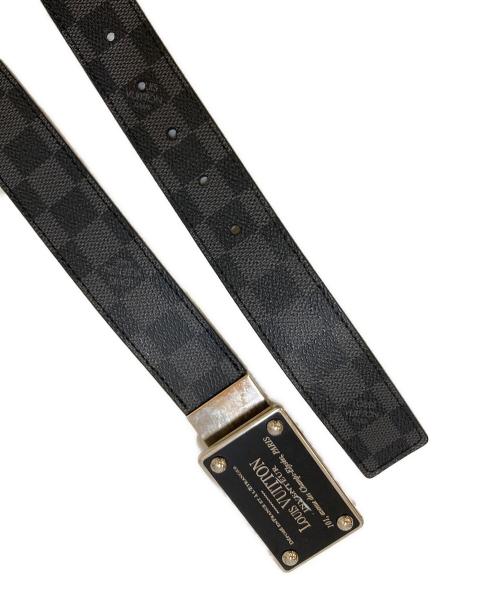 LOUIS VUITTON（ルイ ヴィトン）LOUIS VUITTON (ルイ ヴィトン) サンチュール アンヴァントゥール レザーベルト ブラック サイズ:下記参照の古着・服飾アイテム