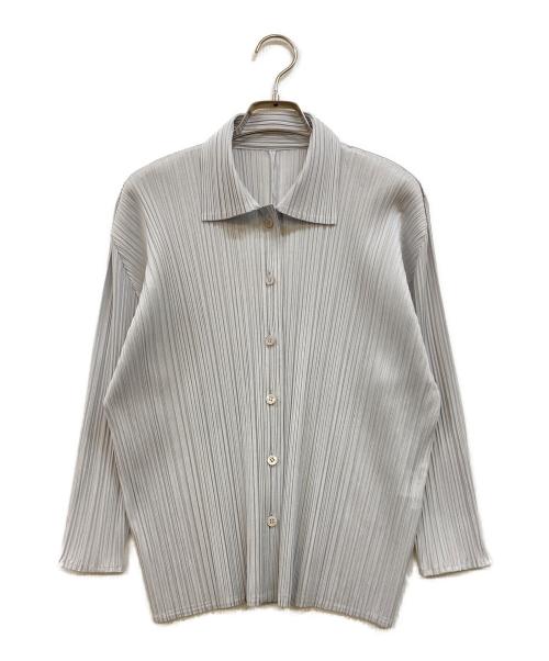 PLEATS PLEASE（プリーツプリーズ）PLEATS PLEASE (プリーツプリーズ) プリーツカーディガン グレー サイズ:4の古着・服飾アイテム