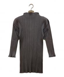 PLEATS PLEASE（プリーツプリーズ）の古着「プリーツハイネックカットソー」｜グレー