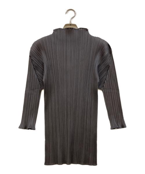 PLEATS PLEASE（プリーツプリーズ）PLEATS PLEASE (プリーツプリーズ) プリーツハイネックカットソー グレー サイズ:3の古着・服飾アイテム