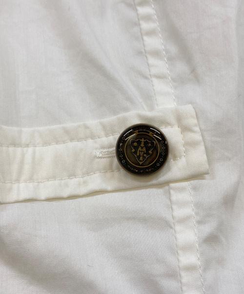 GUCCI（グッチ）GUCCI (グッチ) ベルトウエストマーク ノーカラーブラウス ホワイト サイズ:38の古着・服飾アイテム