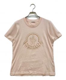 MONCLER（モンクレール）の古着「GIROCOLLO ラインストーン ロゴTシャツ」｜ピンク