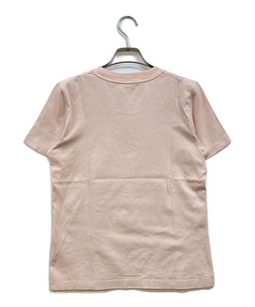 MONCLER（モンクレール）MONCLER (モンクレール) GIROCOLLO ラインストーン ロゴTシャツ ピンク サイズ:Ｍの古着・服飾アイテム