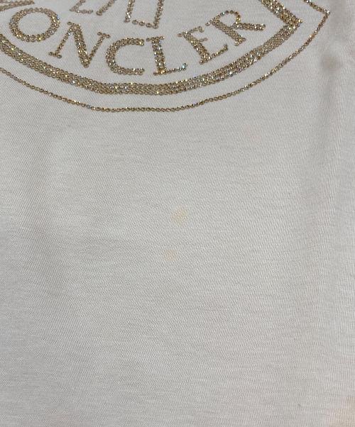 MONCLER（モンクレール）MONCLER (モンクレール) GIROCOLLO ラインストーン ロゴTシャツ ピンク サイズ:Ｍの古着・服飾アイテム
