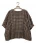 nest Robe（ネストローブ）の古着「抗菌リネン先染めチェックブラウス」｜ブラウン×ブラック