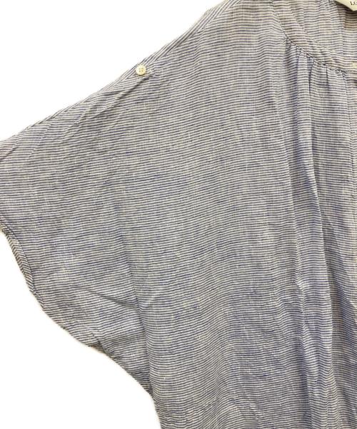 LOISIR（ロワズィール）LOISIR (ロワズィール) シャツワンピース ブルー×ホワイト サイズ:38の古着・服飾アイテム