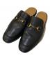 GUCCI（グッチ）の古着「ホースビット レザースリッパ」｜ブラック