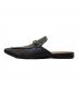 GUCCI (グッチ) ホースビット レザースリッパ ブラック サイズ:8：22000円