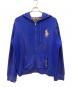 POLO RALPH LAUREN（ポロ・ラルフローレン）の古着「90's 裏サーマル リペア加工 スタッズジップパーカー」｜ブルー